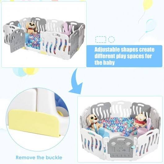 10-Panel Kids Safety Activity Center - Gray S821
