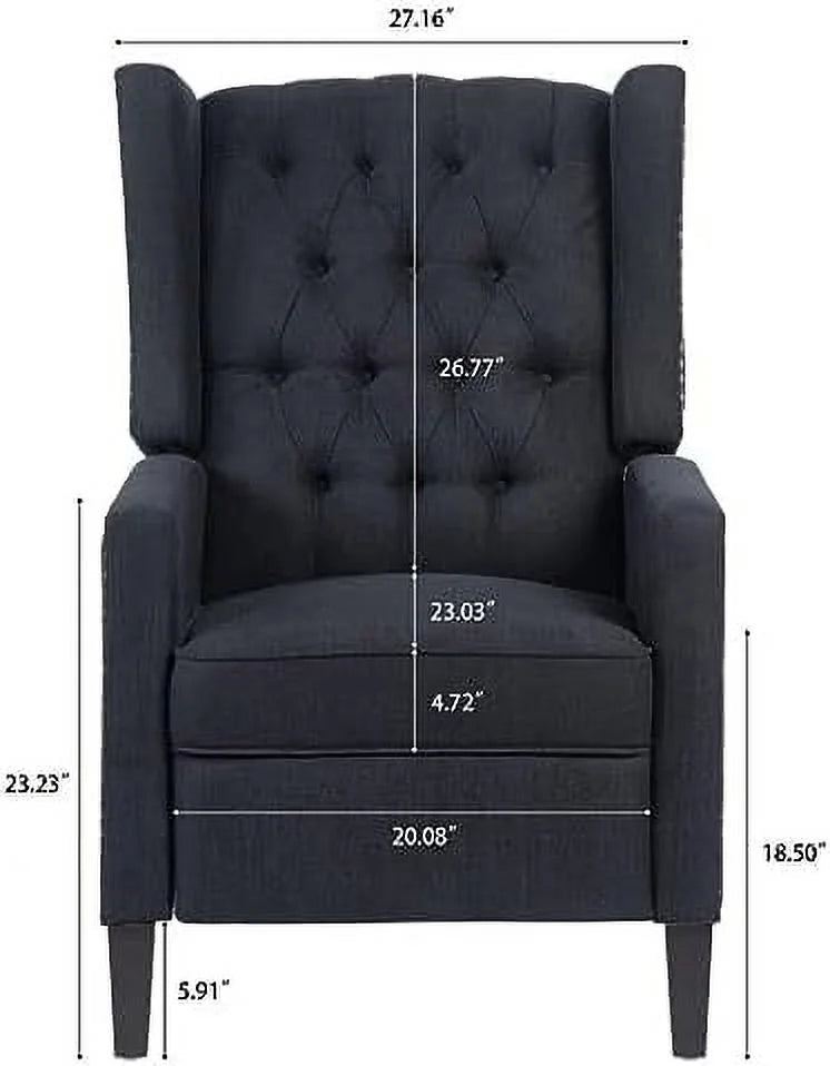 Gray Wingback Recliner Chair with Birch Legs D758773