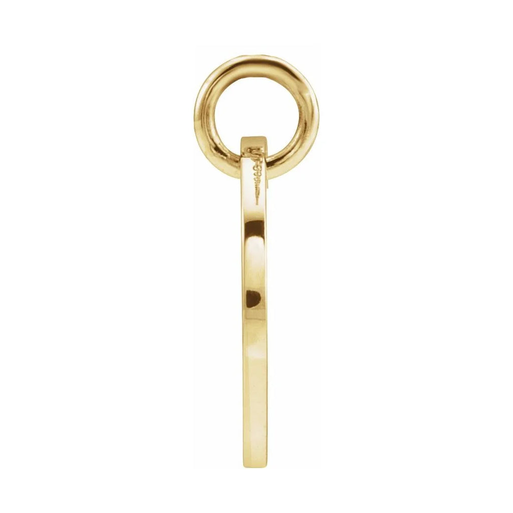 14k Yellow Gold Initial Disc Pendant Necklace Q66143
