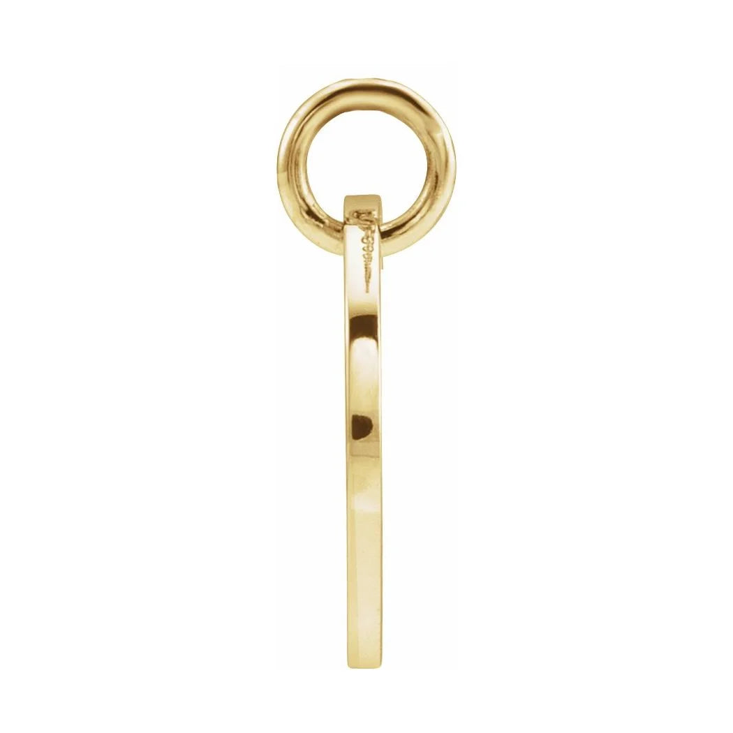 14k Yellow Gold Initial Disc Pendant Necklace Q66143