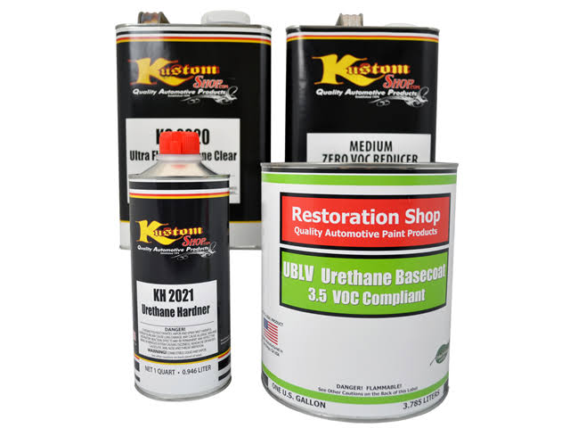 White Low VOC Urethane Basecoat Clearcoat Car Auto Paint Complete Medium Gallon Kit F917