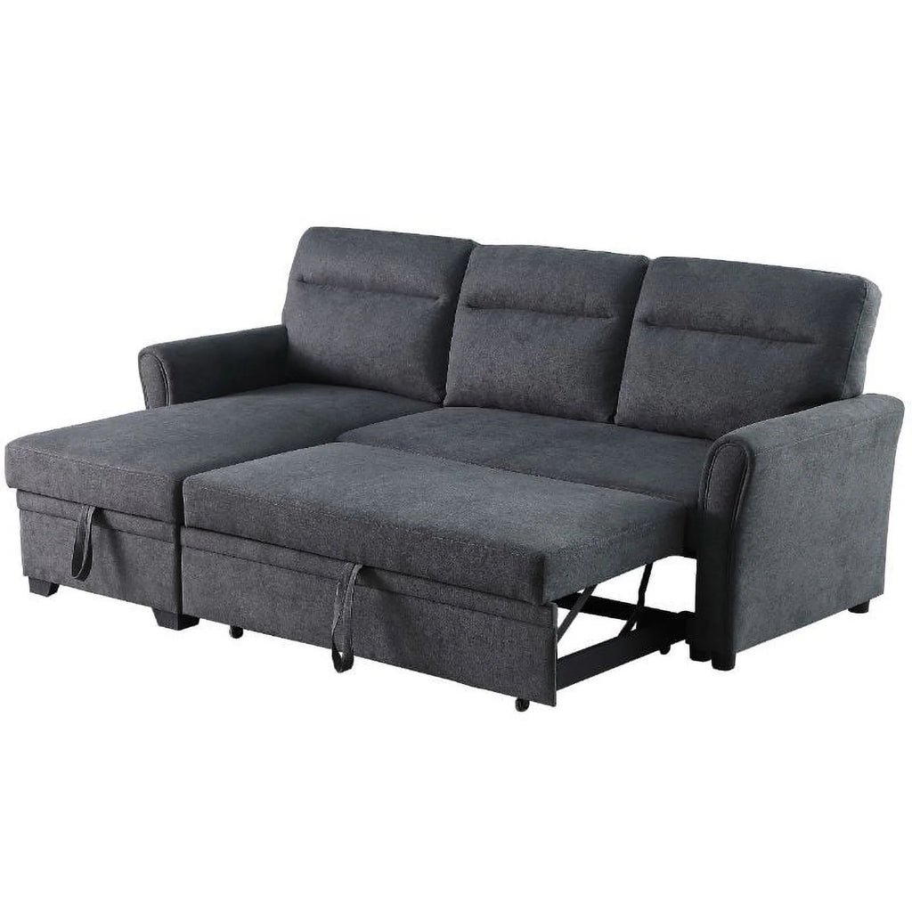 Dark Gray Fabric Sectional Sofa Sleeper Bed D746674