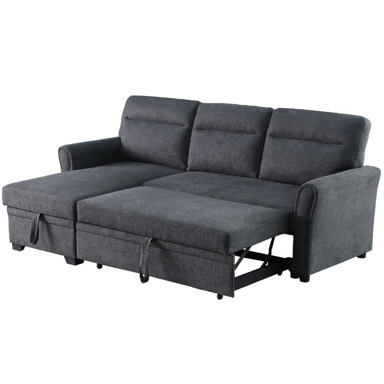 Dark Gray Fabric Sectional Sofa Sleeper Bed D746674