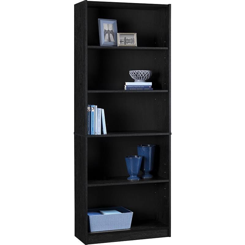 5-Shelf Standard Bookcase, Black M4105