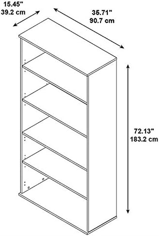 5 Shelf Bookcase in Mocha Cherry F906