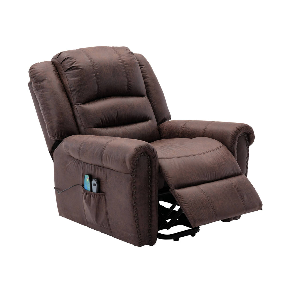 Dark Brown Power Lift Recliner with Massage O307