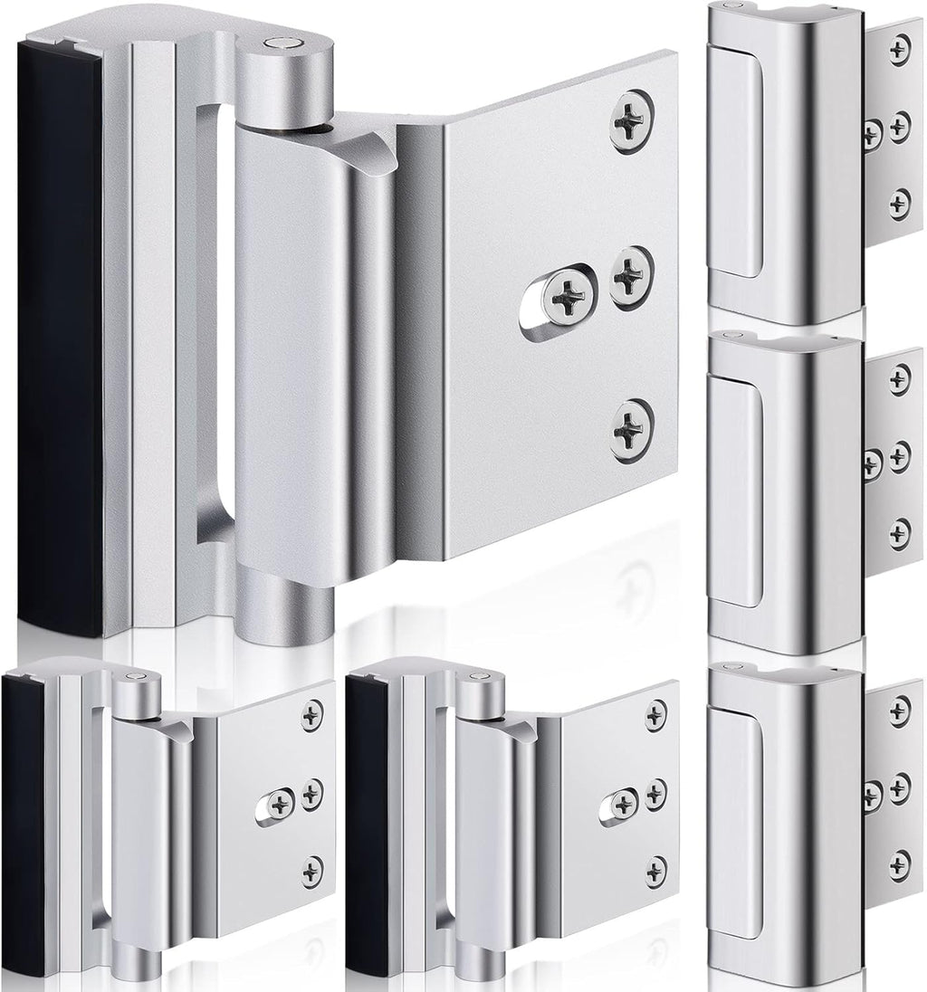 6 Pack Door Reinforcement Locks with 48 Screws, Aluminum Construction W3906