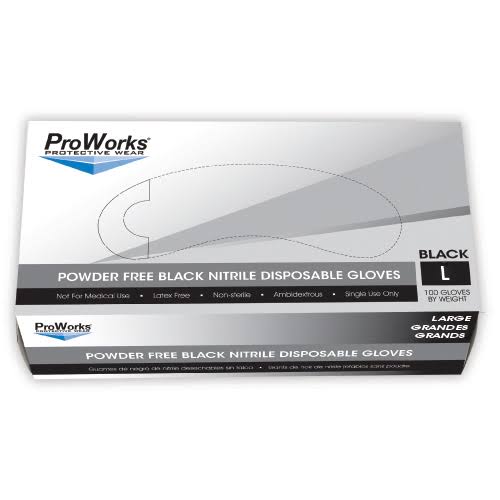 Black Nitrile Textured Grip 3 Mil Powder Free Gloves A47159