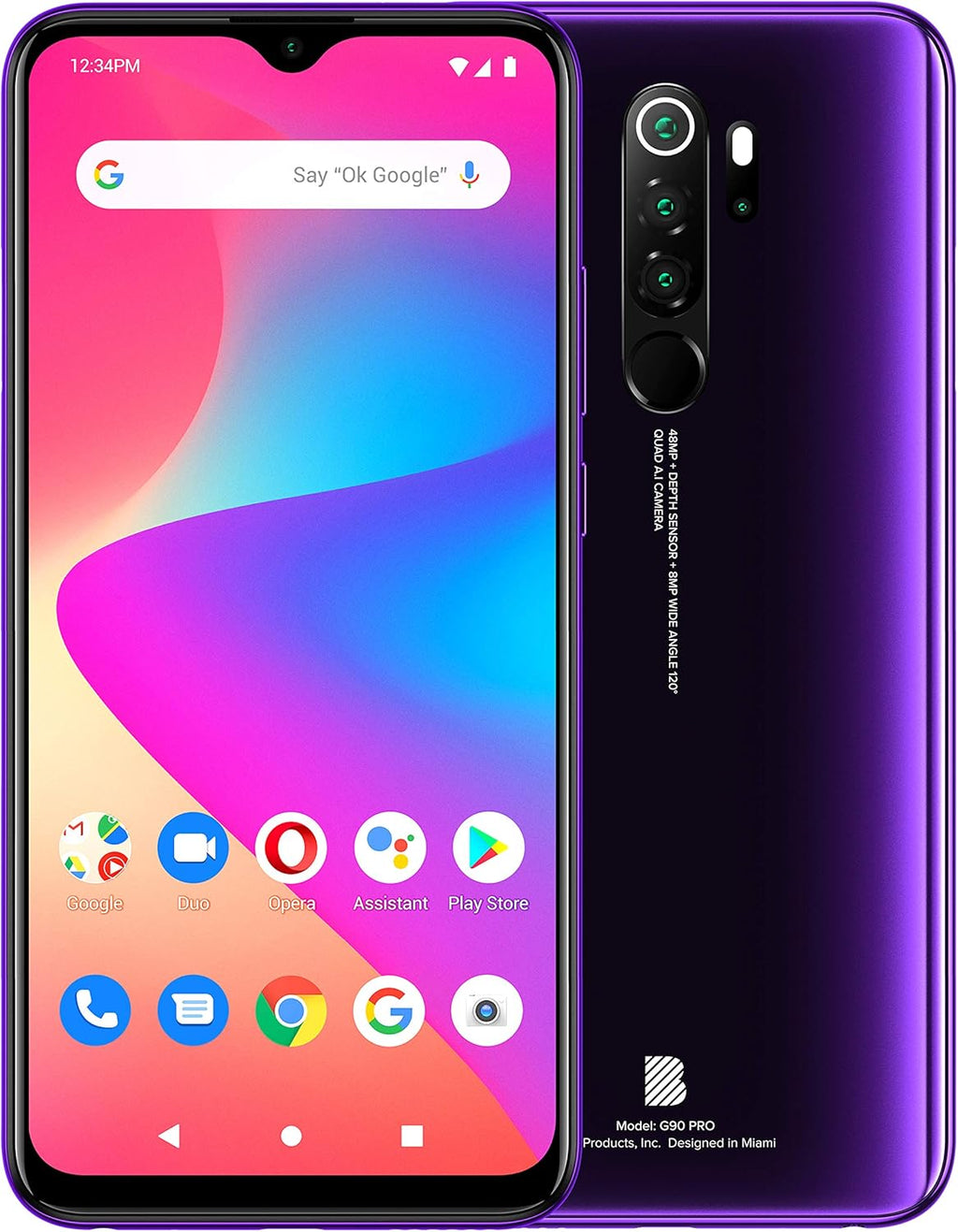 BLU G9 PRO 2020 Unlocked 6.3” HD+ Infinity Display 128 GB Triple 48MP Camera US Version Nightfall O507