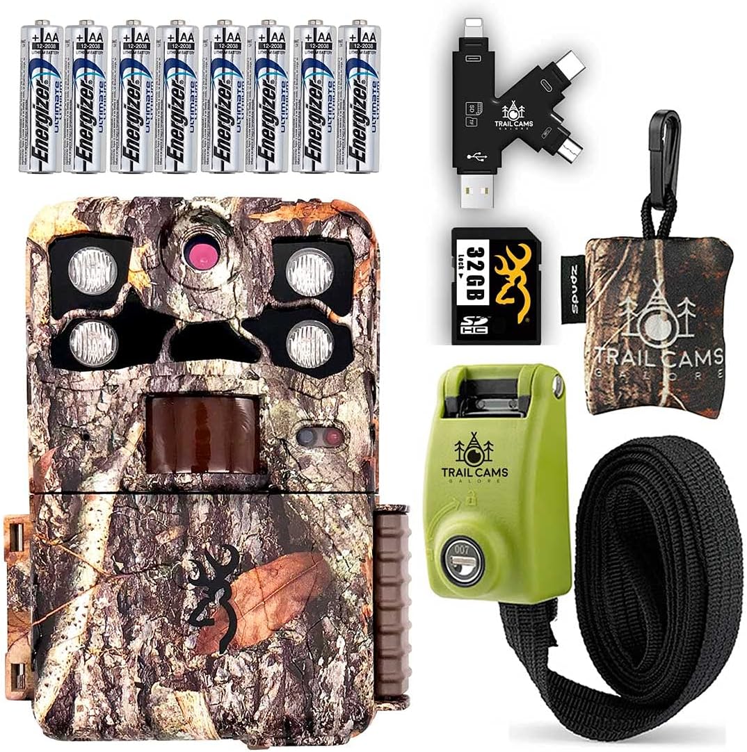 Trail Camera with Batteries, 32 GB SD Card, Card Reader, Reinforced Strap, and Microfiber Cloth Screen Cleaner Z8585