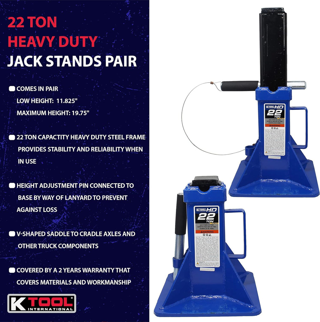 3 Ton Jack Stands Pair, Height Ranges 11 2/5" to 16 7/10", Pack of 2 A8103