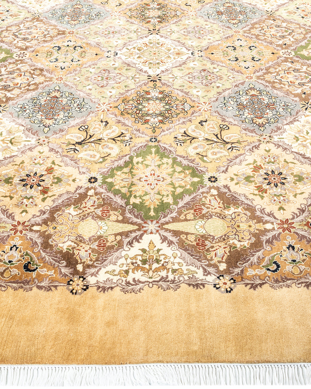 Hand-Knotted Wool Yellow Octagon Area Rug 8' 1" x 8' 1" J278