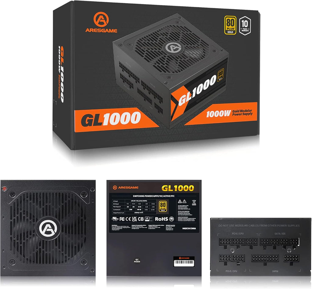 1000W Fully Modular Power Supply 80 Plus Gold Q846