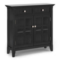 Black Solid Wood Entryway Storage Cabinet H719567