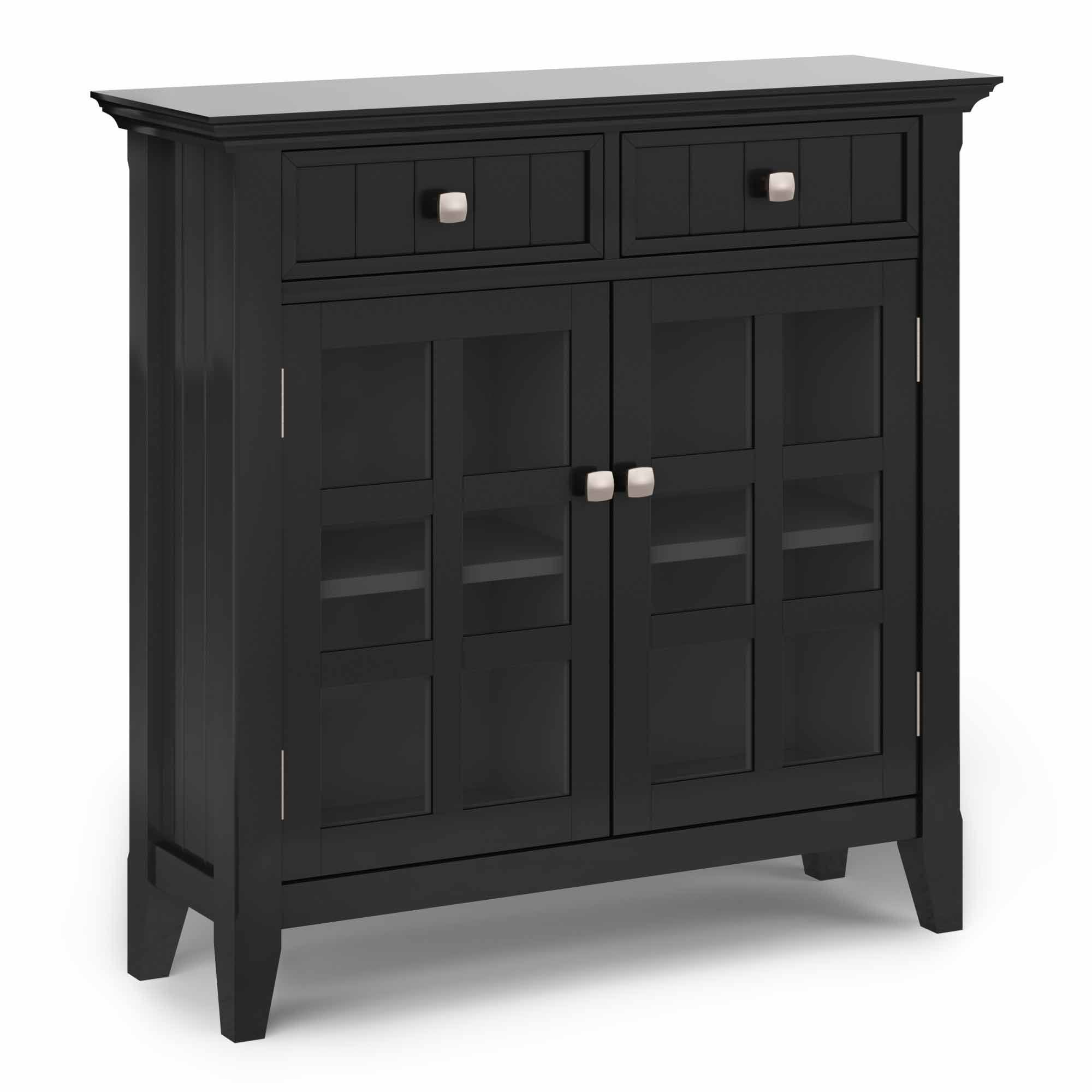 Black Solid Wood Entryway Storage Cabinet H719567