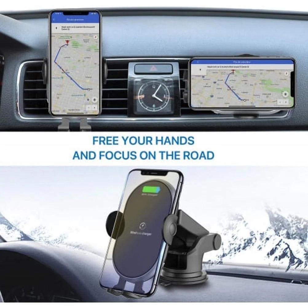 Car Wireless Charger Mount Dashboard Air Vent Holder Fast Charge Auto Sensor Dock Cradle Y67552