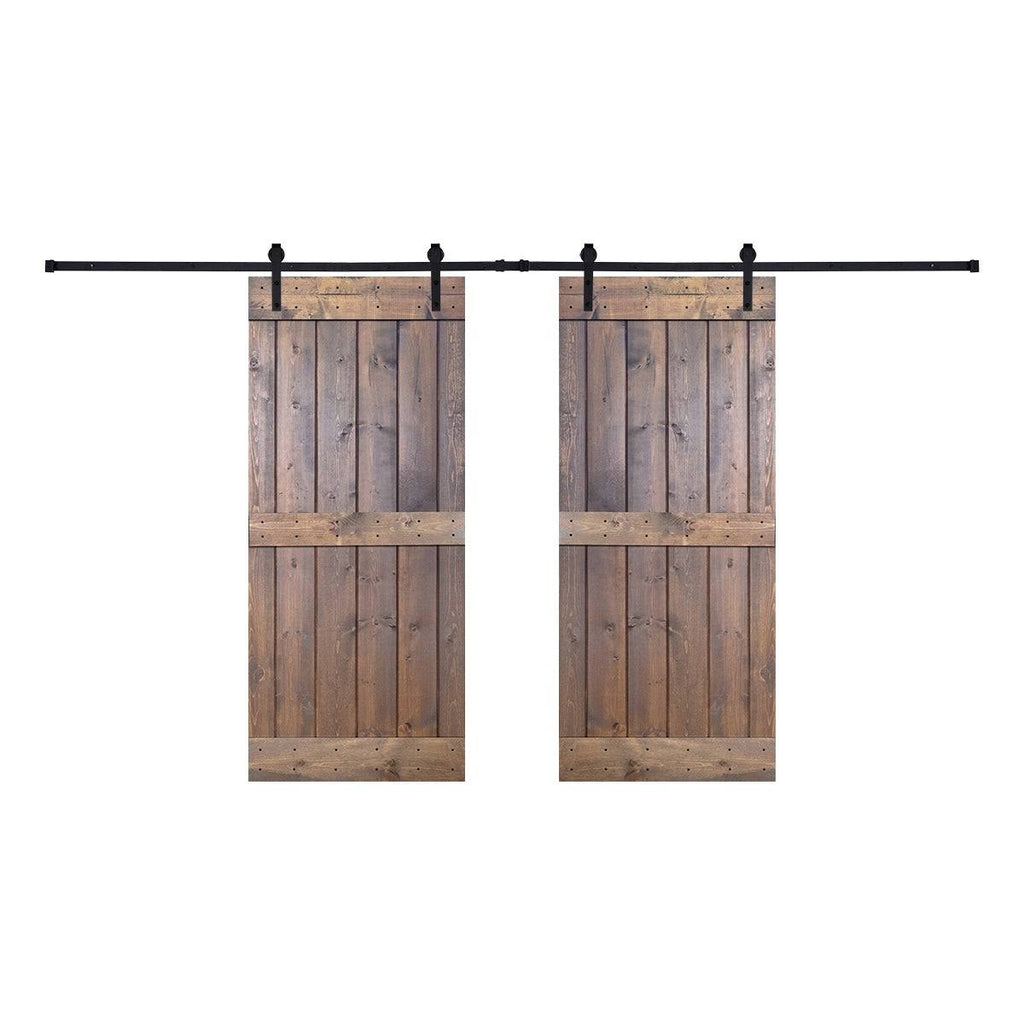 Paneled Wood Double Barn Door Set of 2 R516229