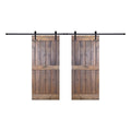 Paneled Wood Double Barn Door Set of 2 R516229