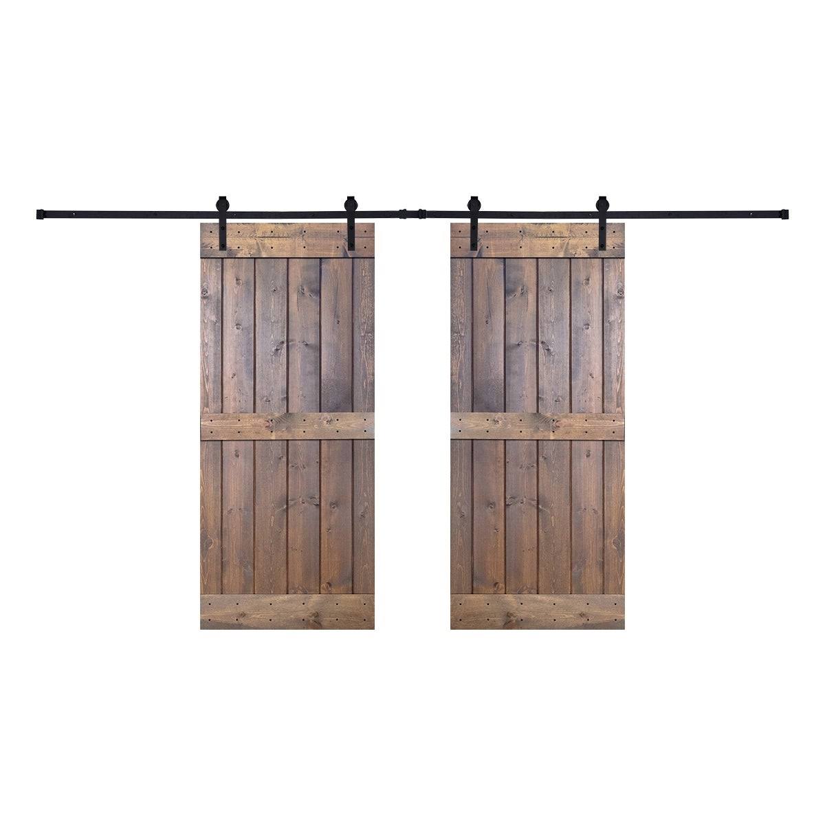 Paneled Wood Double Barn Door Set of 2 R516229