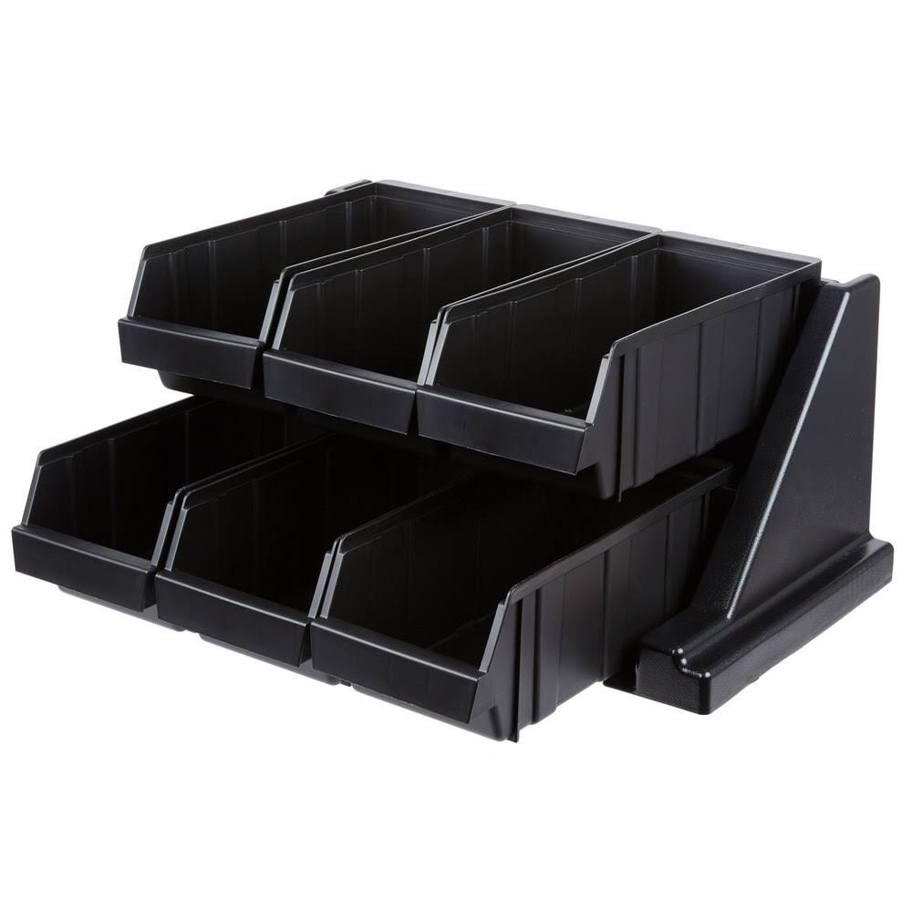 Black 6-Bin Organizer Rack E972