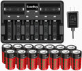 Rechargeable 123A Batteries 16 Pack with Charger K943