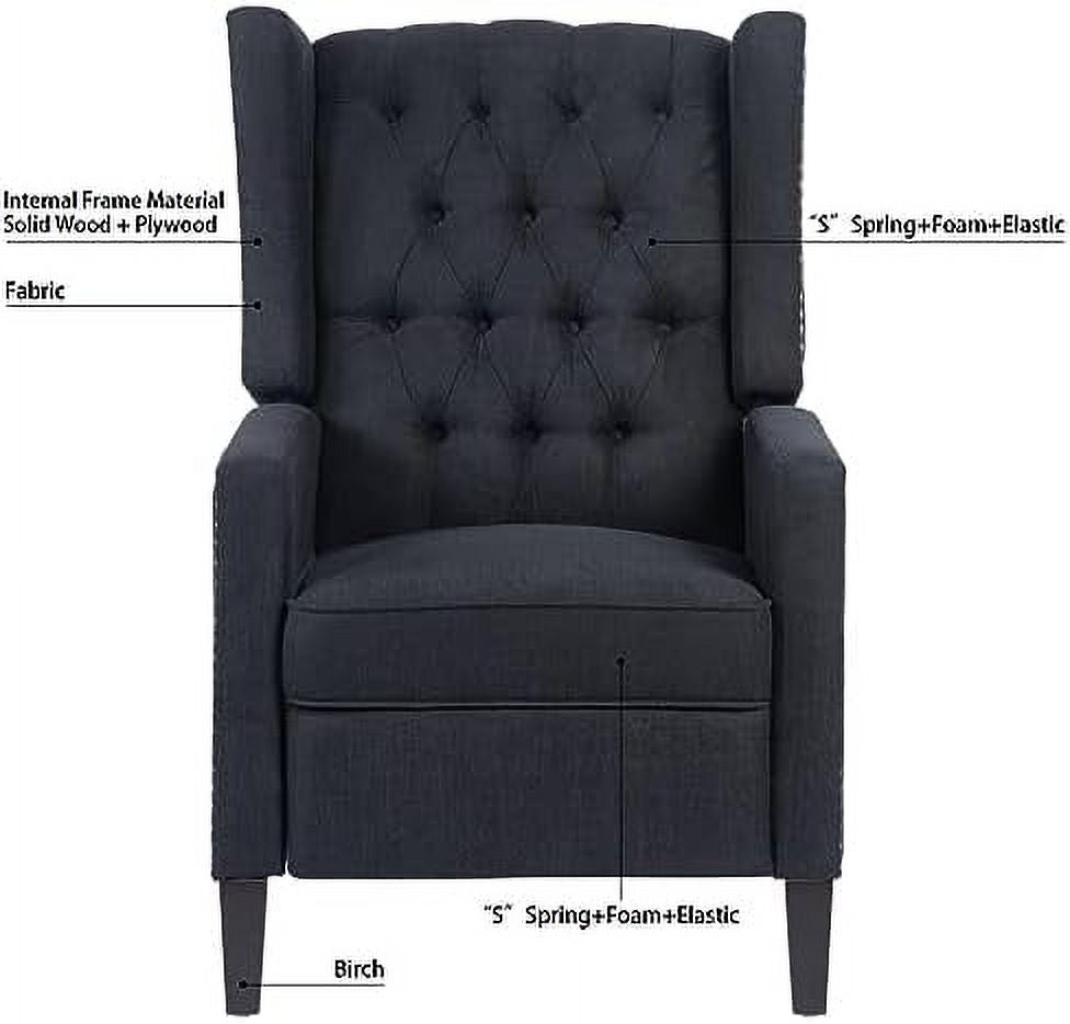 Gray Wingback Recliner Chair with Birch Legs D758773