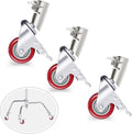 3 Packs Swivel Caster Wheels Set with 75mm Diameter Metal Rubber Base V7615