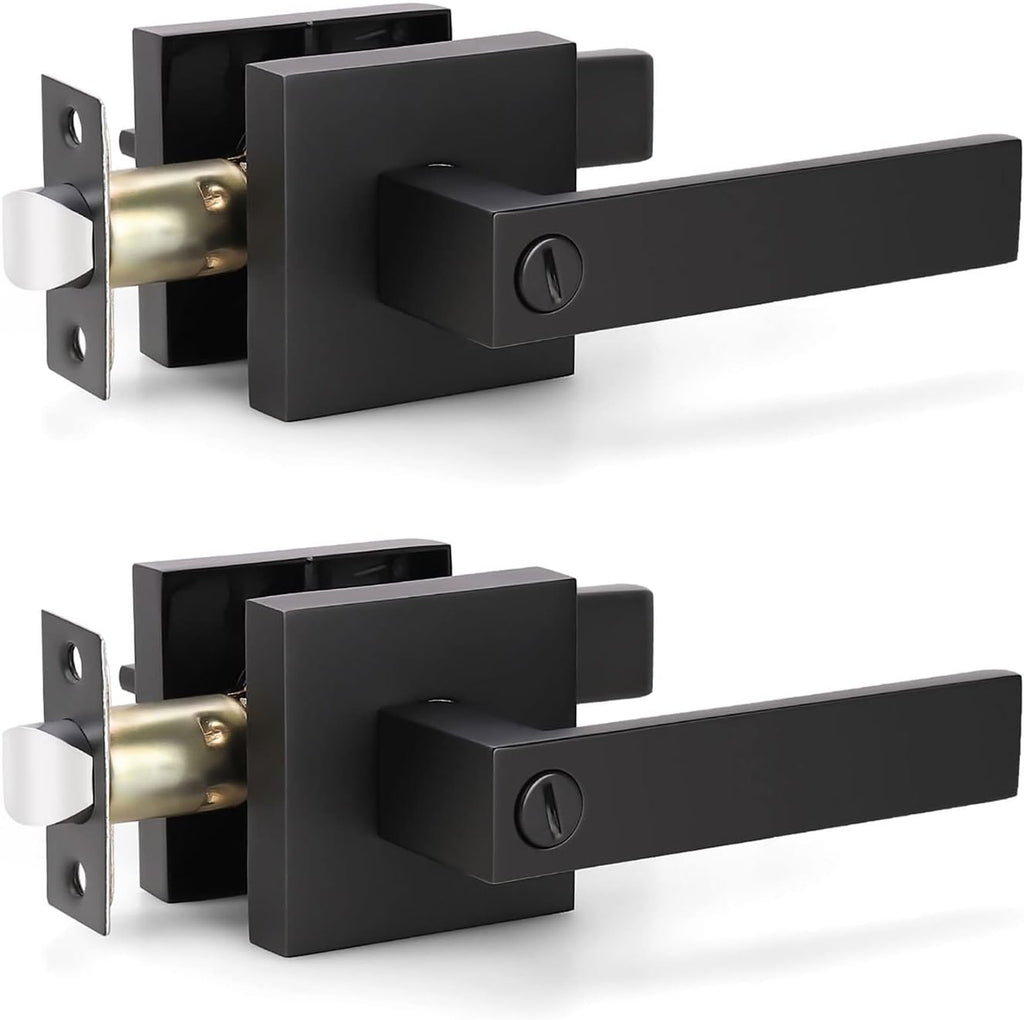 Matte Black Privacy Door Lever Handle, 8 Pack Q887