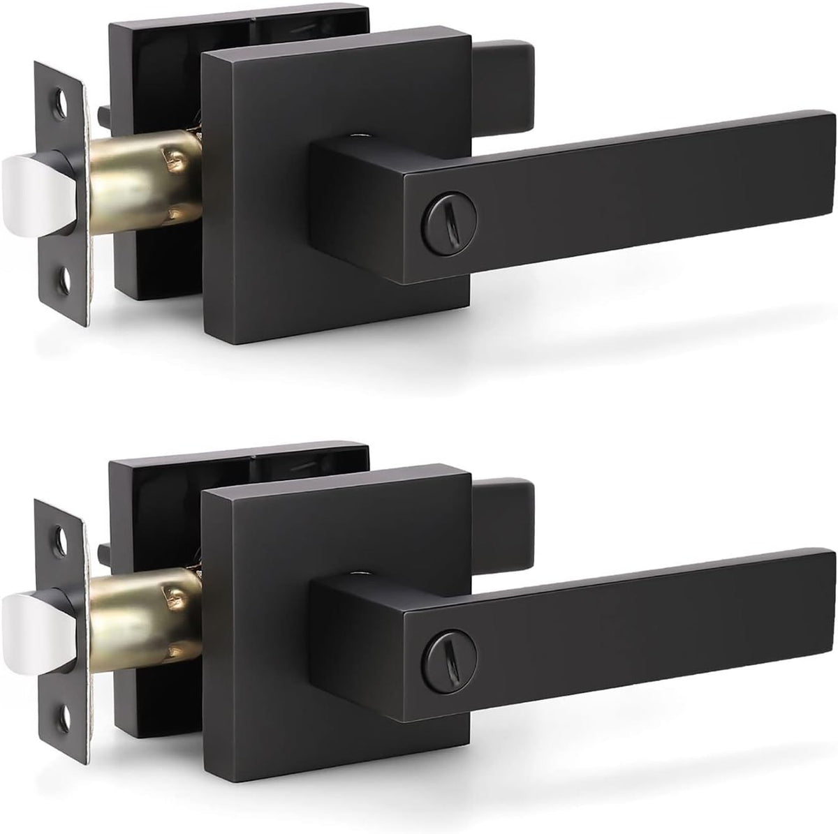 Matte Black Privacy Door Lever Handle, 8 Pack Q887