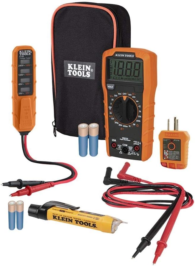 Non-Contact Voltage Tester Electrical Test Kit with Carrying Case and Batteries R747559