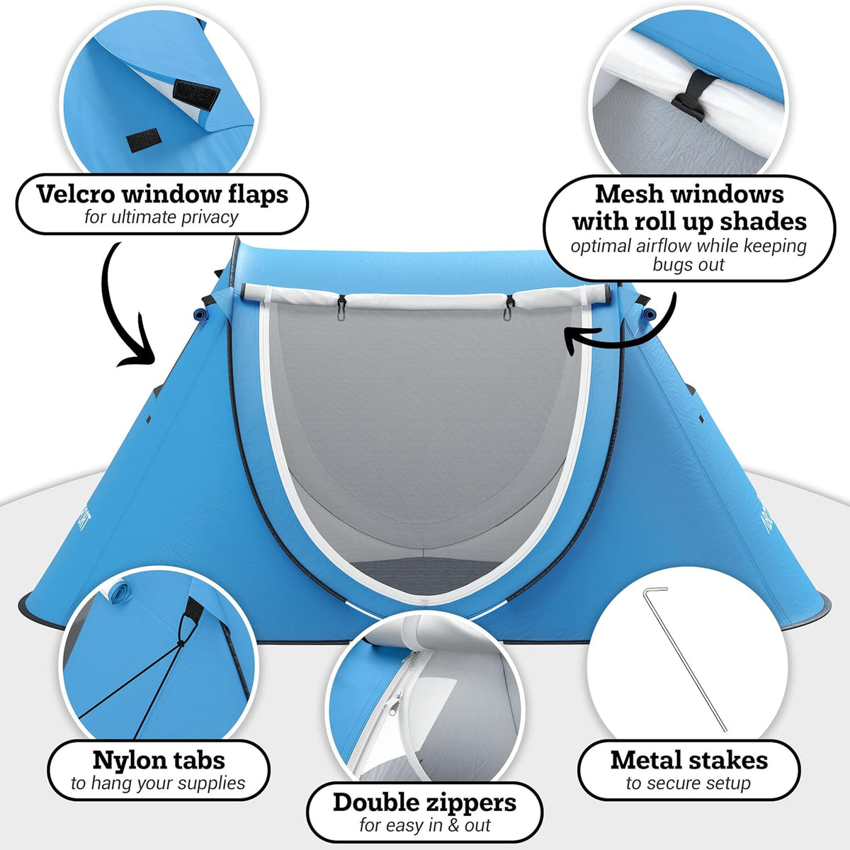 Pop-up Beach Camping Tent with Carrying Bag X68951