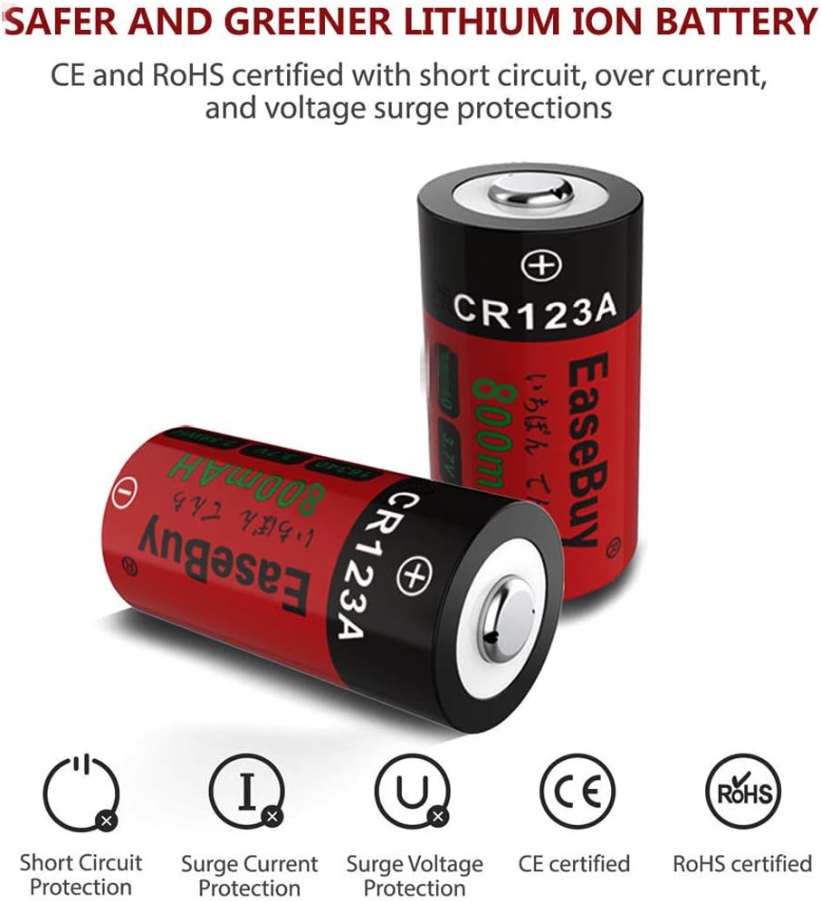 Rechargeable 123A Batteries 16 Pack with Charger K943