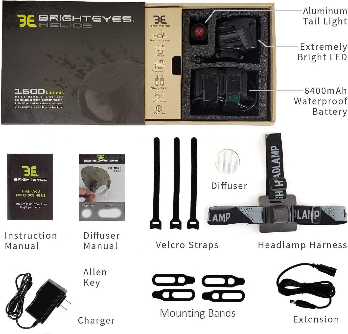 Rechargeable Mountain, Road Bike Headlight with 6400mAh Battery P91715