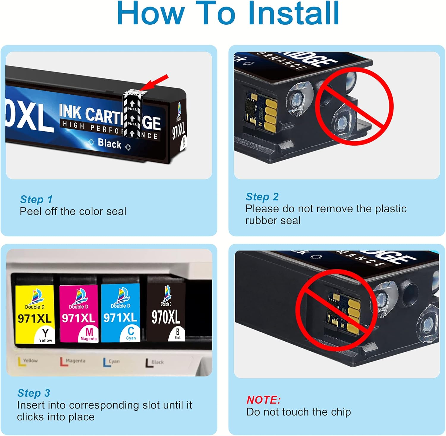 4 Pack Ink Cartridges for HP Officejet Pro S3125