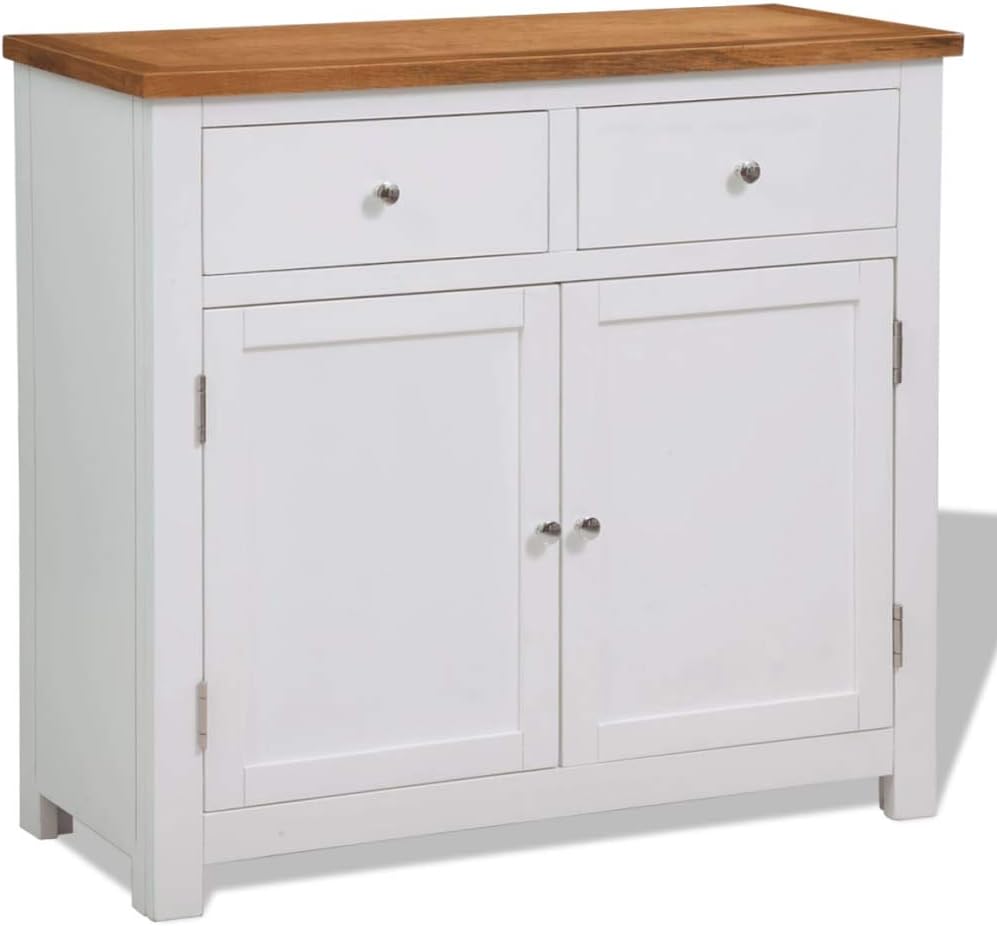 Oak Top Wooden Buffet Sideboard Storage Cabinet with 2 Drawers H2264
