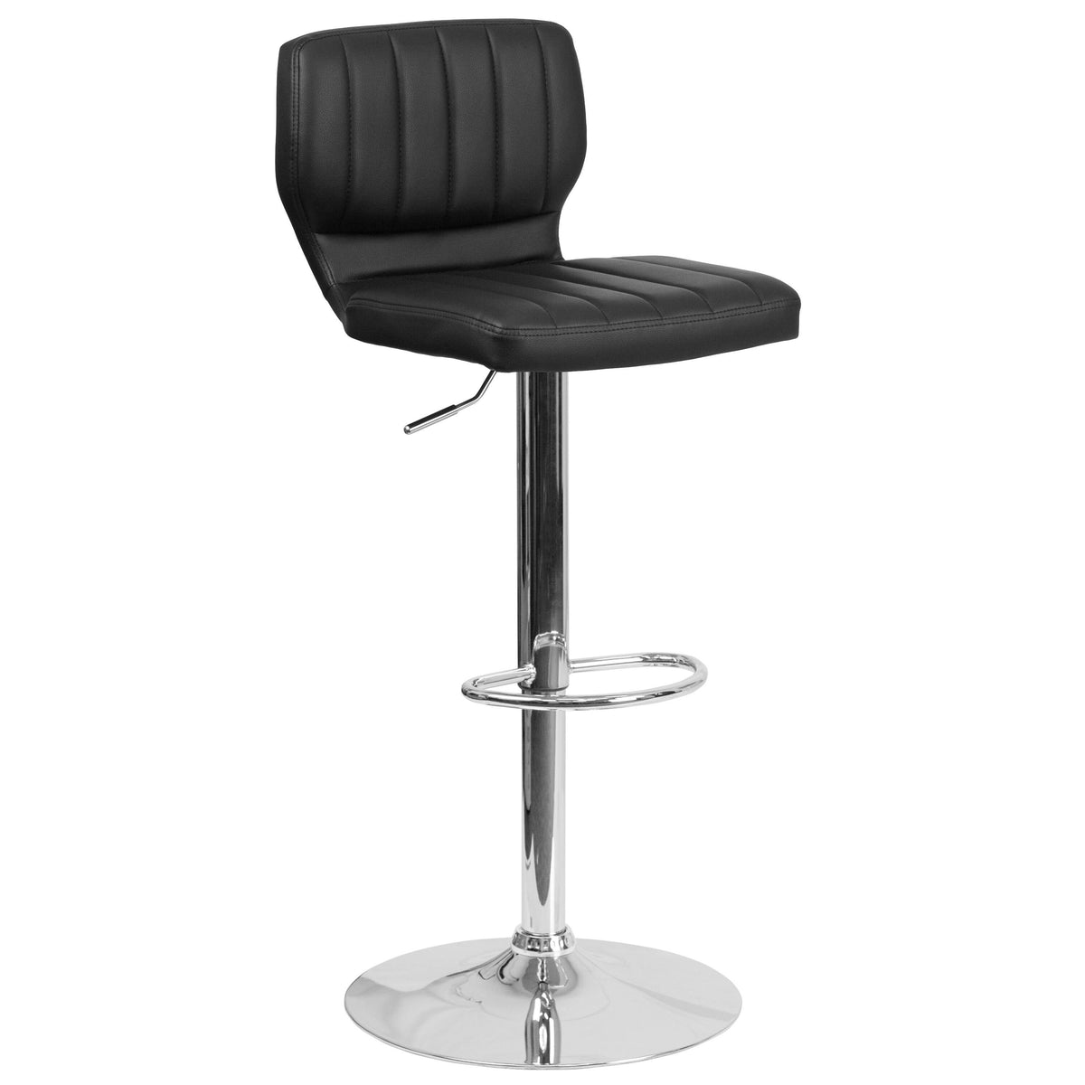 Contemporary Vinyl Adjustable Height Barstool I41338