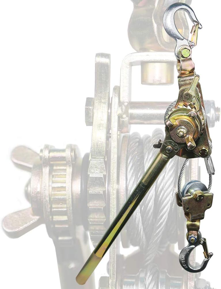 4400LB Heavy Duty Cable Hoist Puller with 2 Hooks, Pack of 2 F567602