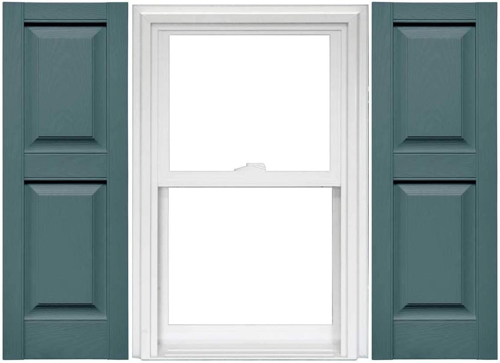 Raised Panel Vinyl Shutters (1 Pair) - 14.75 x 59 Classic Blue N883196