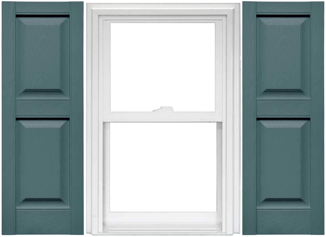 Raised Panel Vinyl Shutters (1 Pair) - 14.75 x 59 Classic Blue N883196