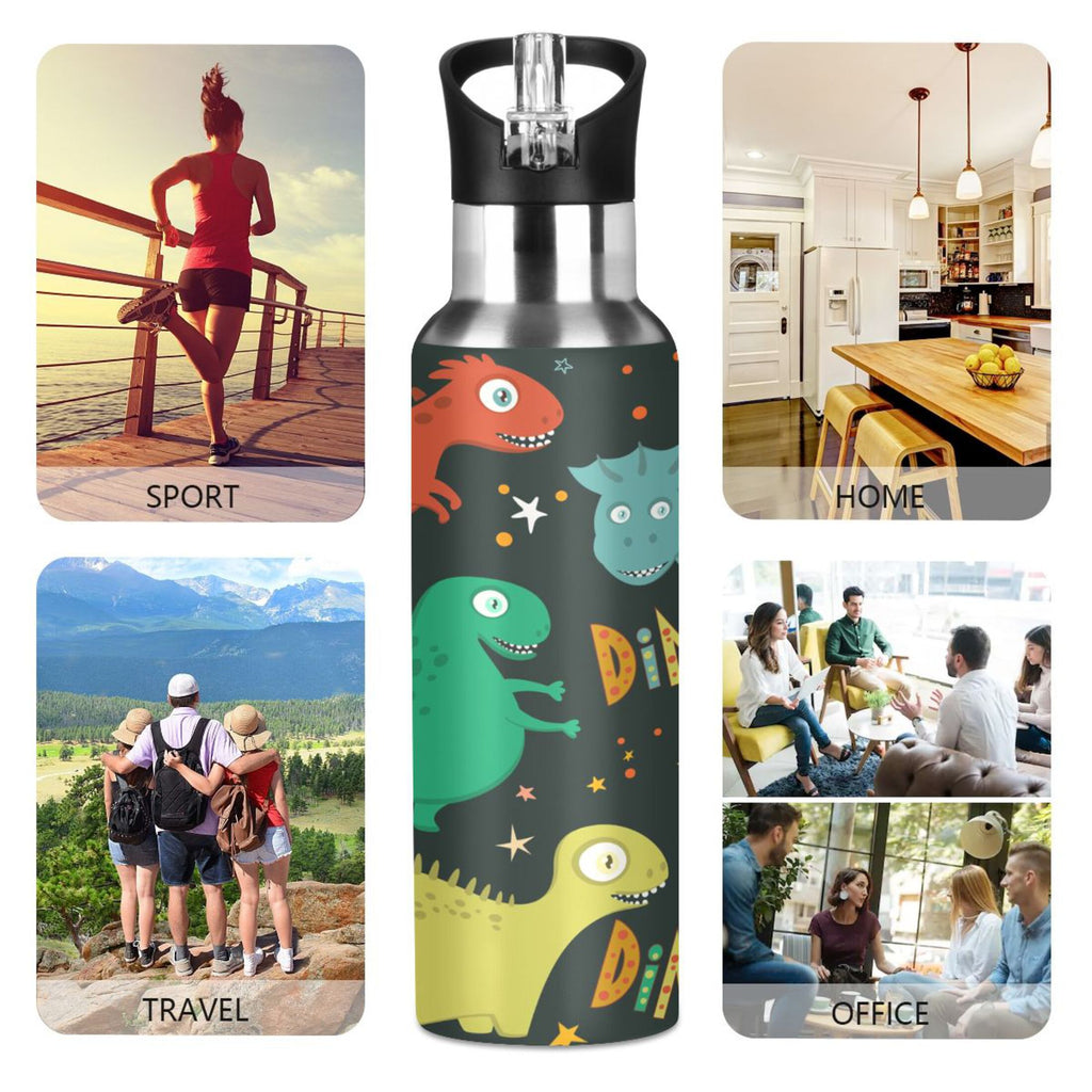 Stainless Steel Water Bottle with Straw Lid Vacuum Insulated 20 OZ L3988