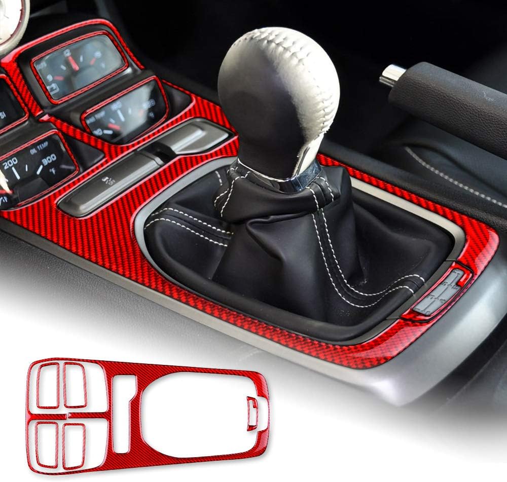 Carbon Fiber Gear Shift Panel Cover Sticker Black Pack of 2 H760452