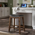 Black Faux Leather Backless Counter Height Stool N837167