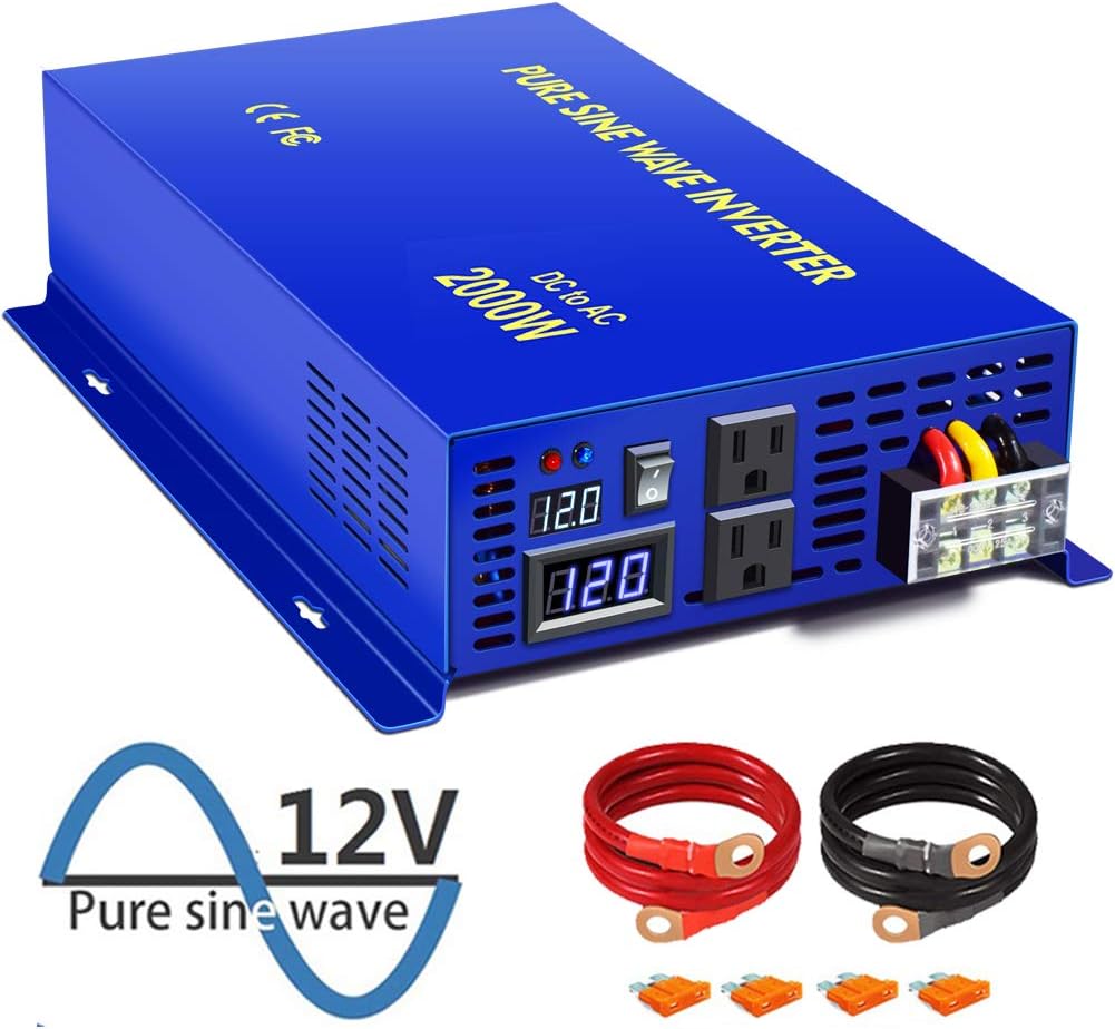 2000 Watt Pure Sine Wave Power Inverter 24V DC to 120V AC H780