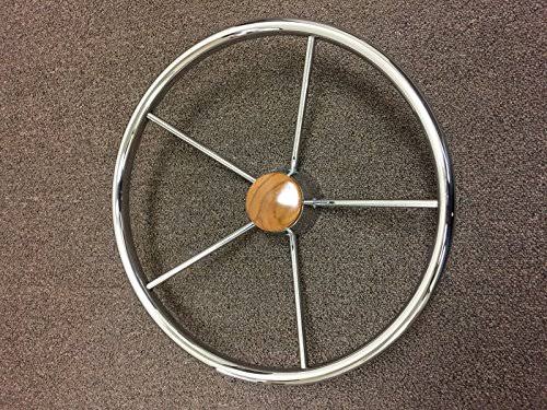 SS304 Five Spoke Steering Wheel with Teak Cap J438
