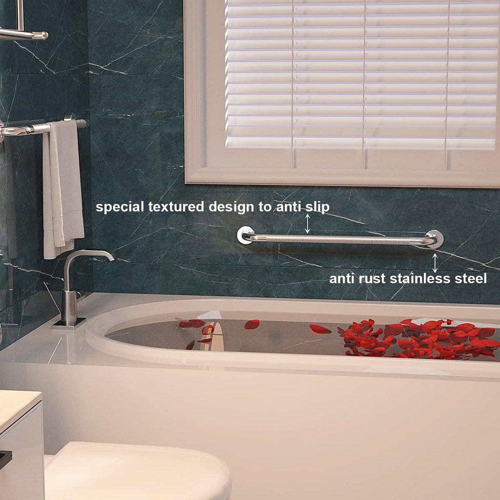 Chrome Stainless Steel Shower Grab Bar, 1.25 Inch Diameter, 32 Inch F257809