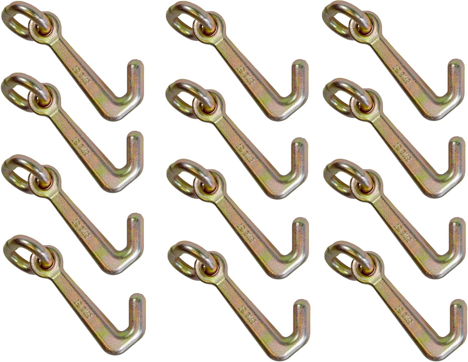 Cluster Hook for Towing Trucks, Heavy-Duty Forged with Link, 4-Pack Y989