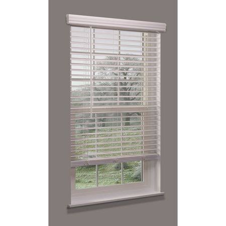 Cordless Faux Wood Blind, white, 23-1/2x22w x 5 Y65298