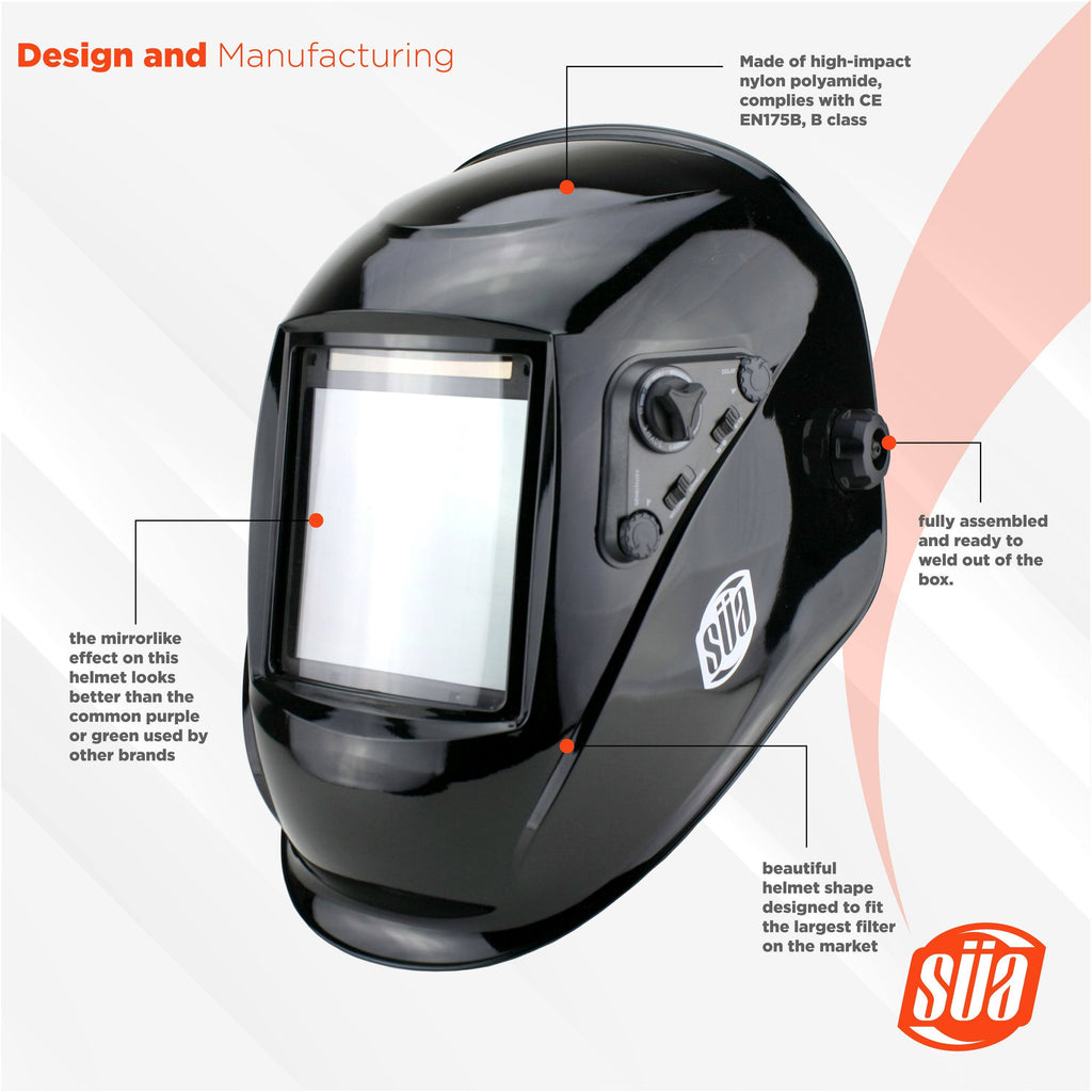 Auto Darkening Welding Helmet with 4 inch x 4 Inch Viewing Area X234606