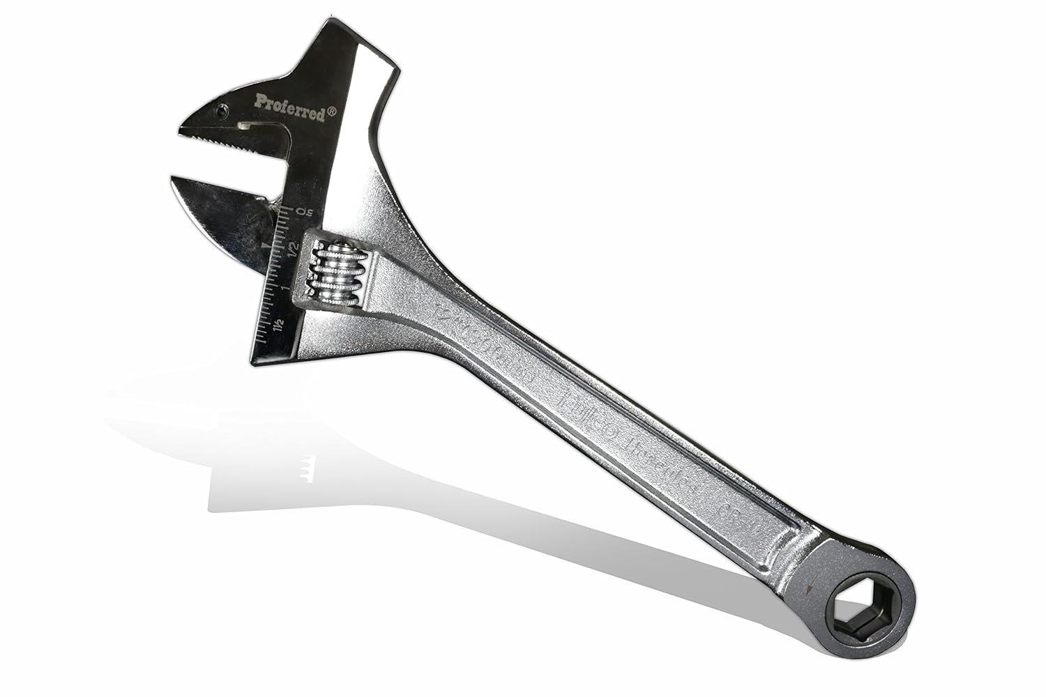 12" Chrome Finish Adjustable Wrench with Hammer, Pack of 2 R184275