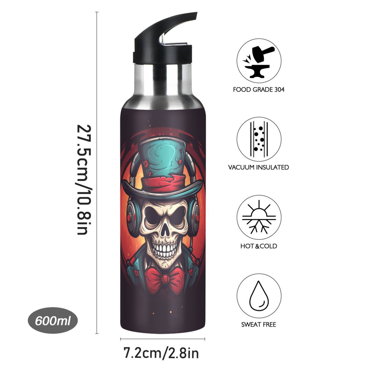 Insulated Stainless Steel Water Bottle with Straw Lid, 20 oz C180254